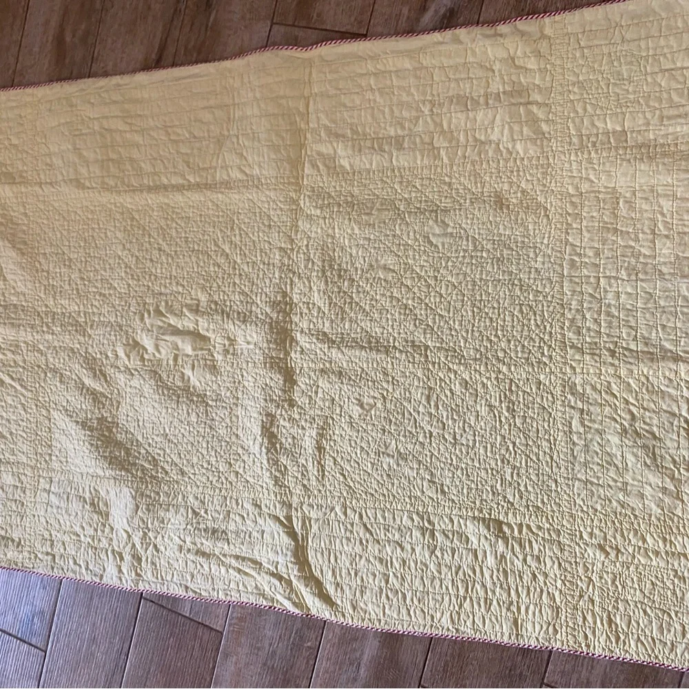 Vintage Handmade Circus Themed Yellow Nursery Crib Blanket